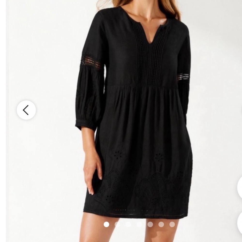 Tommy Bahama St Lucia Medium Linen Dress Black Eyelet Dress Cover Up